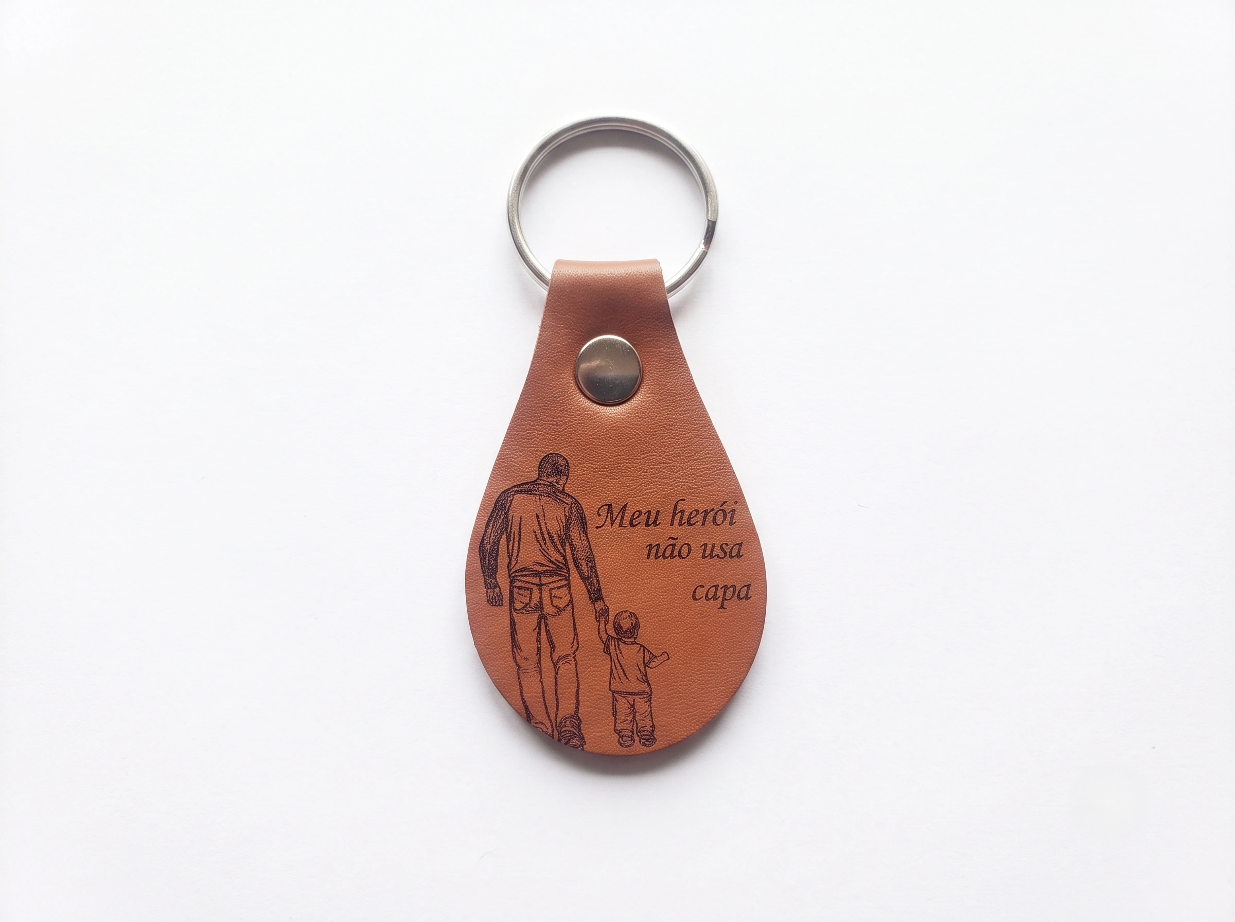 Chaveiro em couro redondo personalizado - Imagem 1